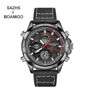 [SAZHS X BOAMIGO] 남성용 디지털 아날로그 손목시계 F546(가죽)